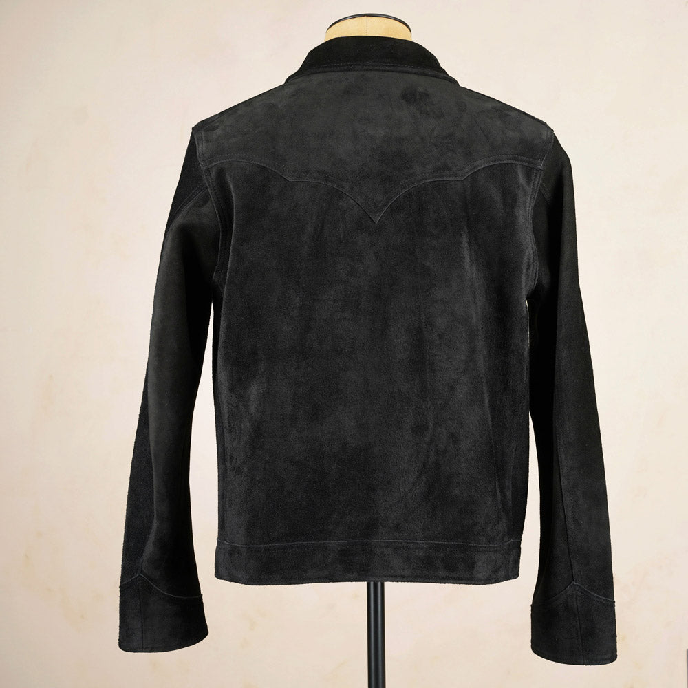 Y’2 Leather Steerhide Roughout Western Jacket WJ-07 - Black