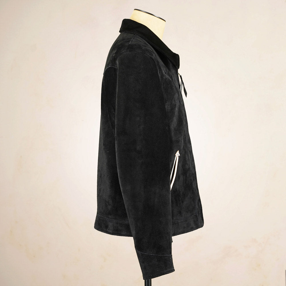 Y’2 Leather Steerhide Roughout Western Jacket WJ-07 - Black