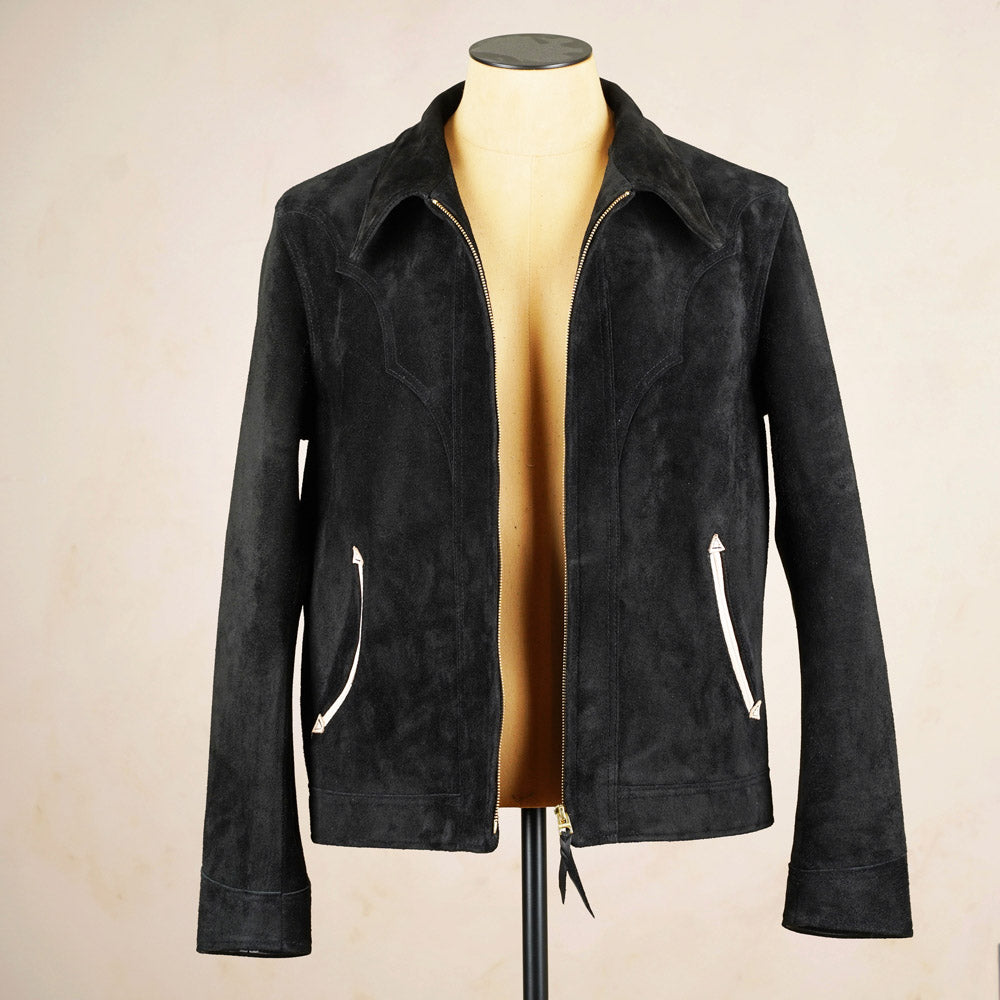 Y’2 Leather Steerhide Roughout Western Jacket WJ-07 - Black