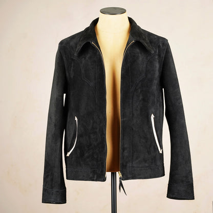 Y’2 Leather Steerhide Roughout Western Jacket WJ-07 - Black