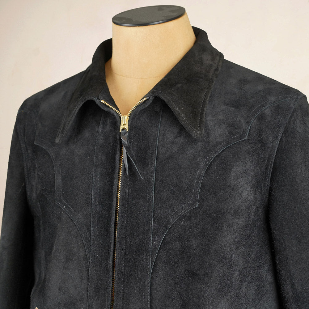 Y’2 Leather Steerhide Roughout Western Jacket WJ-07 - Black