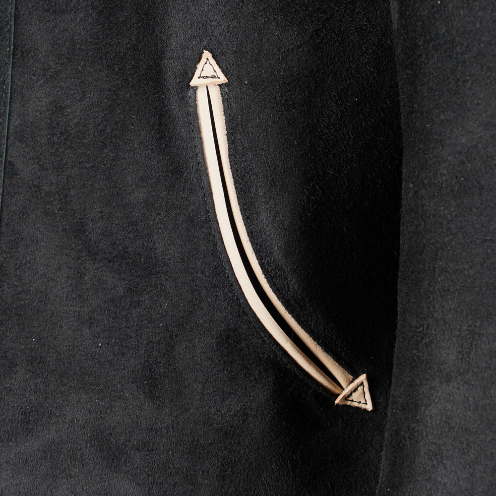 Y’2 Leather Steerhide Roughout Western Jacket WJ-07 - Black