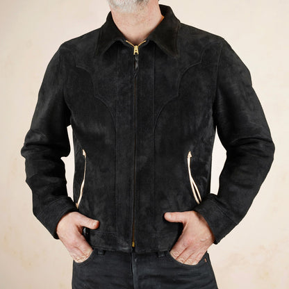 Y’2 Leather Steerhide Roughout Western Jacket WJ-07 - Black