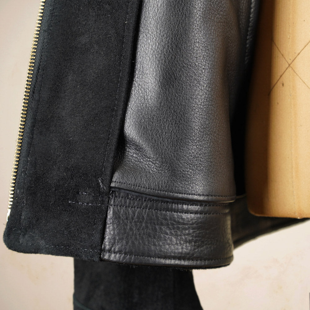 Y’2 Leather Steerhide Roughout Western Jacket WJ-07 - Black