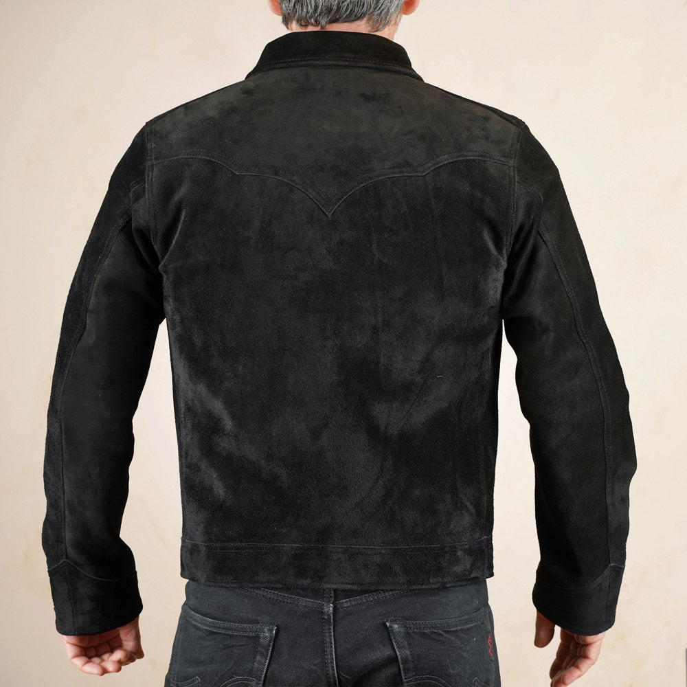 Y’2 Leather Steerhide Roughout Western Jacket WJ-07 - Black