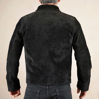 Y’2 Leather Steerhide Roughout Western Jacket WJ-07 - Black