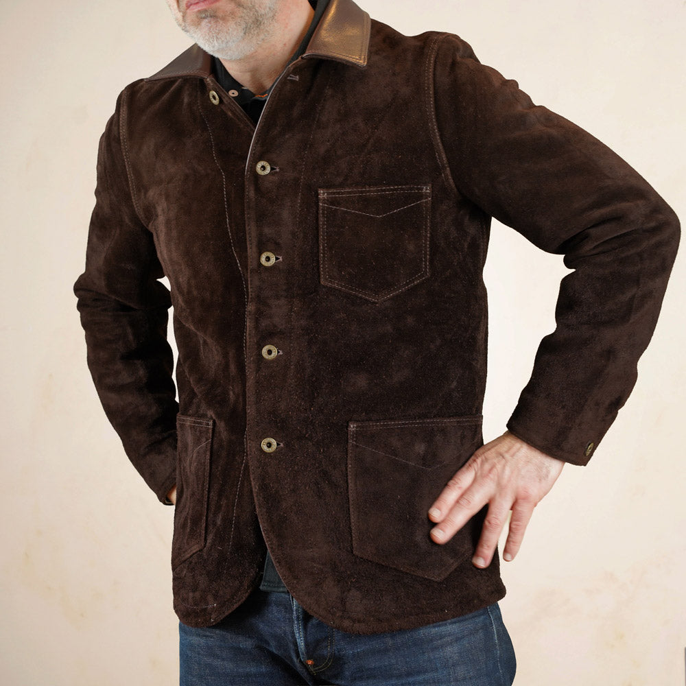 Y'2 Leather - TB-142 - Brown Steerhide Suede Coverall
