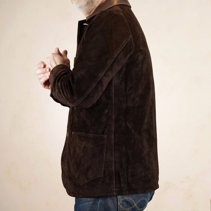 Y'2 Leather - TB-142 - Brown Steerhide Suede Coverall