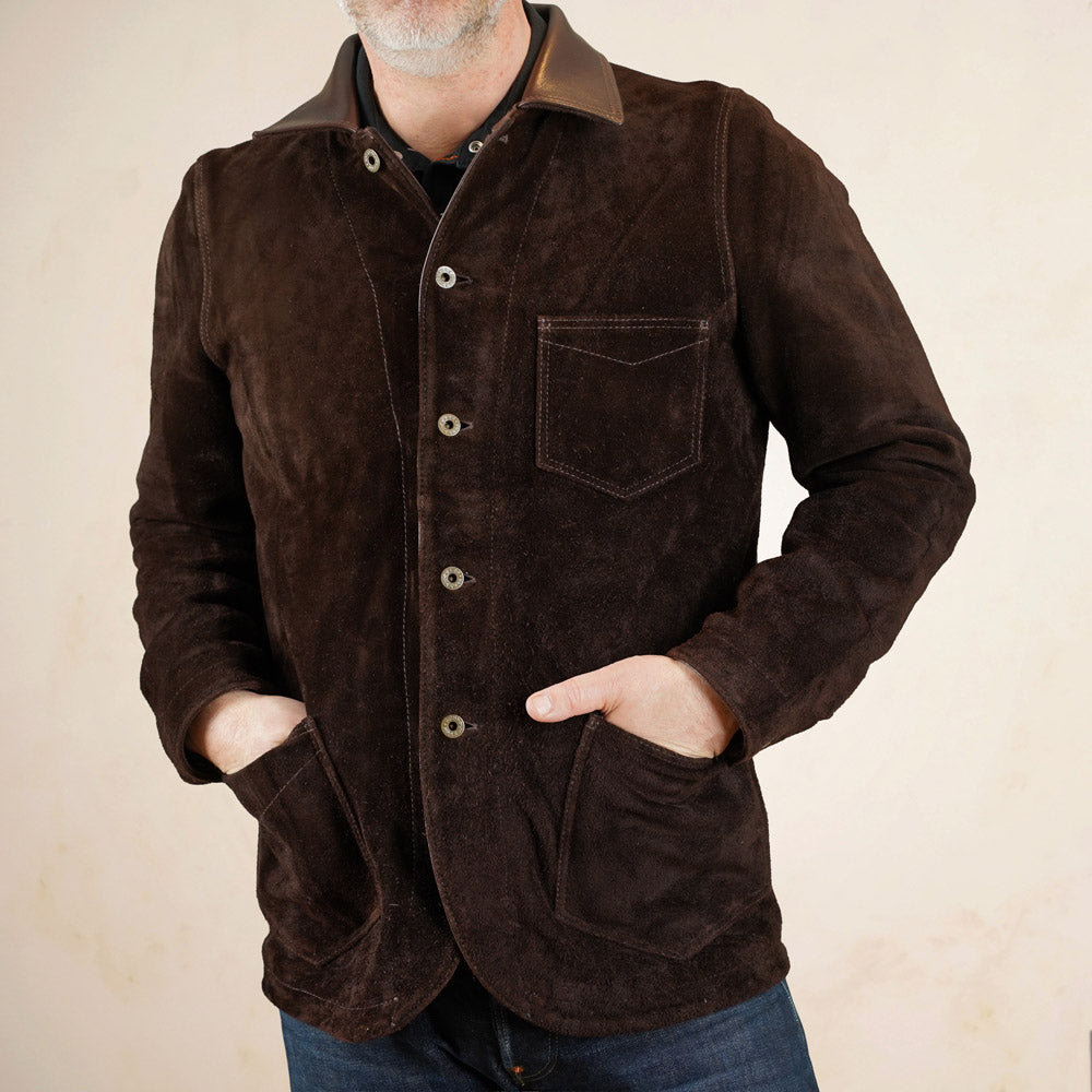 Y'2 Leather - TB-142 - Brown Steerhide Suede Coverall