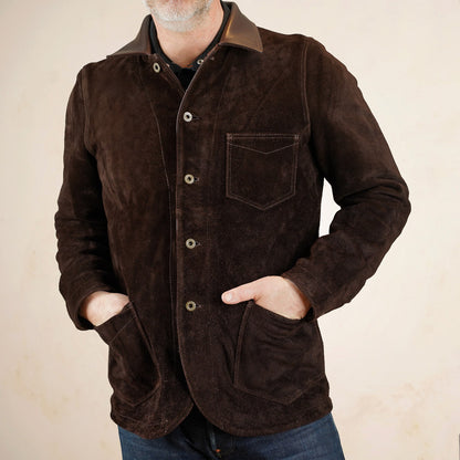 Y'2 Leather - TB-142 - Brown Steerhide Suede Coverall