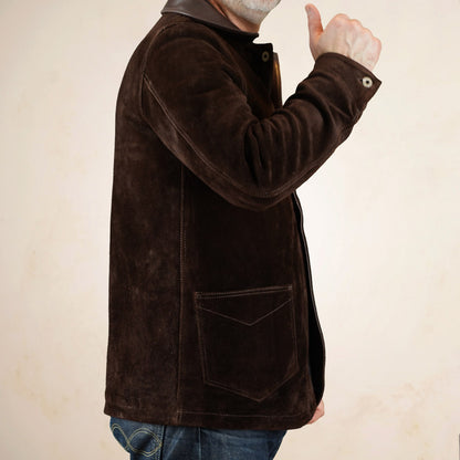 Y'2 Leather - TB-142 - Brown Steerhide Suede Coverall