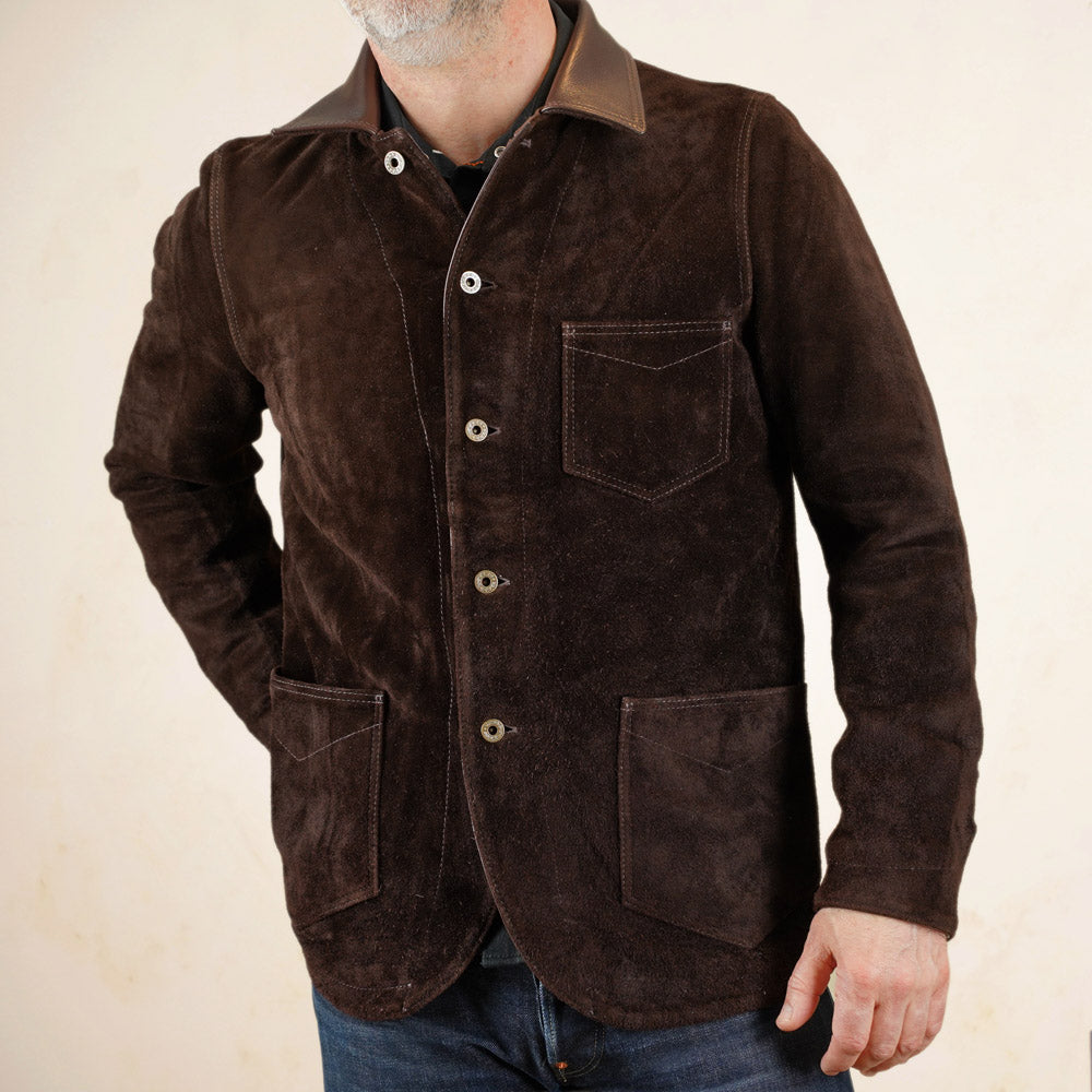 Y'2 Leather - TB-142 - Brown Steerhide Suede Coverall