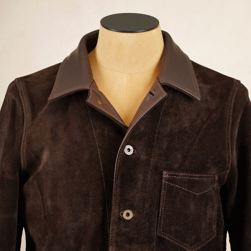 Y'2 Leather - TB-142 - Brown Steerhide Suede Coverall
