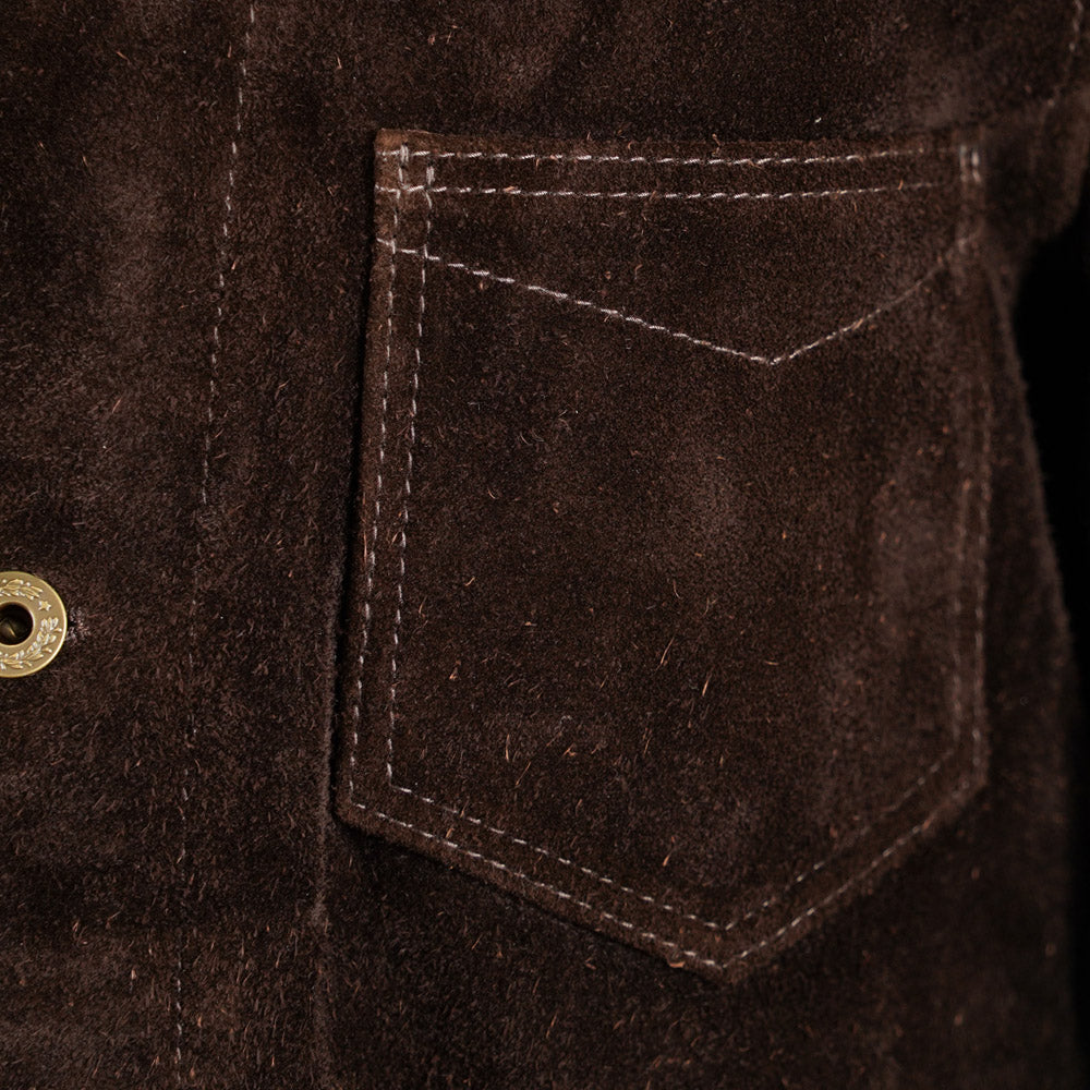 Y'2 Leather - TB-142 - Brown Steerhide Suede Coverall