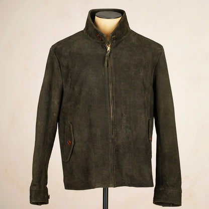 Y’2 Leather Steerhide Roughout Swing Top Jacket - Olive