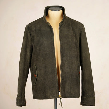 Y’2 Leather Steerhide Roughout Swing Top Jacket - Olive