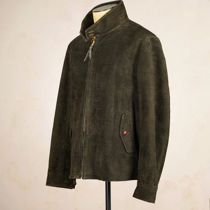 Y’2 Leather Steerhide Roughout Swing Top Jacket - Olive