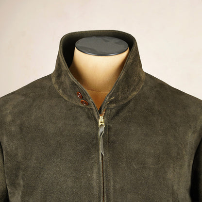 Y’2 Leather Steerhide Roughout Swing Top Jacket - Olive