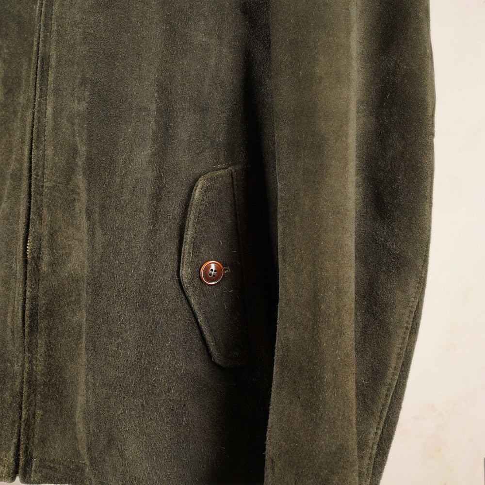 Y’2 Leather Steerhide Roughout Swing Top Jacket - Olive