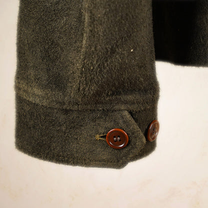 Y’2 Leather Steerhide Roughout Swing Top Jacket - Olive