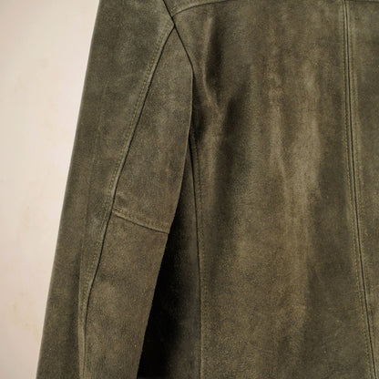 Y’2 Leather Steerhide Roughout Swing Top Jacket - Olive