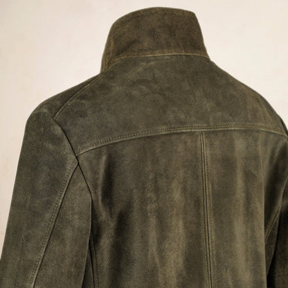 Y’2 Leather Steerhide Roughout Swing Top Jacket - Olive