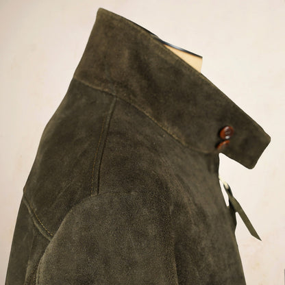 Y’2 Leather Steerhide Roughout Swing Top Jacket - Olive