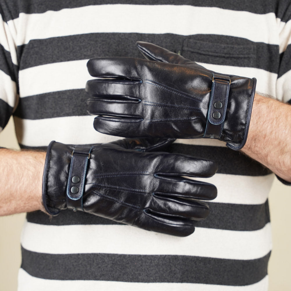 Y'2 Leather Horse Leather Long Gloves YG-03 - Indigo