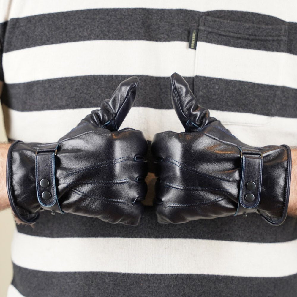 Y'2 Leather Horse Leather Long Gloves YG-03 - Indigo