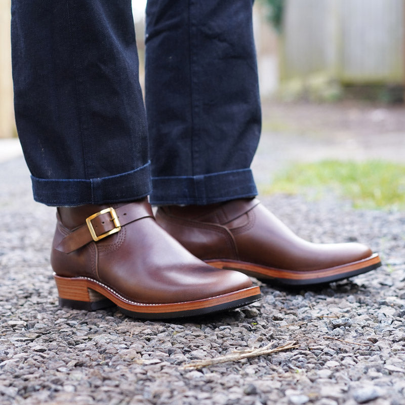 Zerrows Engineer Boots Horsehide Brown