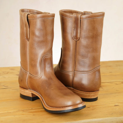 Zerrows Pecos Boots  - Natural Chromexcel Leather