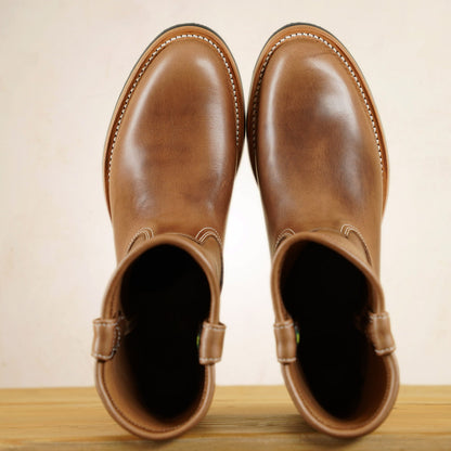 Zerrows Pecos Boots  - Natural Chromexcel Leather