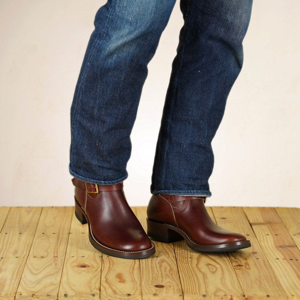 Zerrows Engineer Boots  - Flat Toe Last - Brown CXL