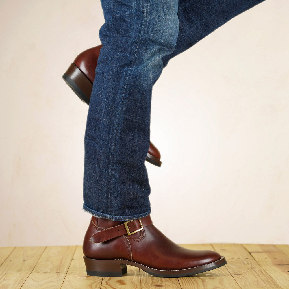 Zerrows Engineer Boots  - Flat Toe Last - Brown CXL