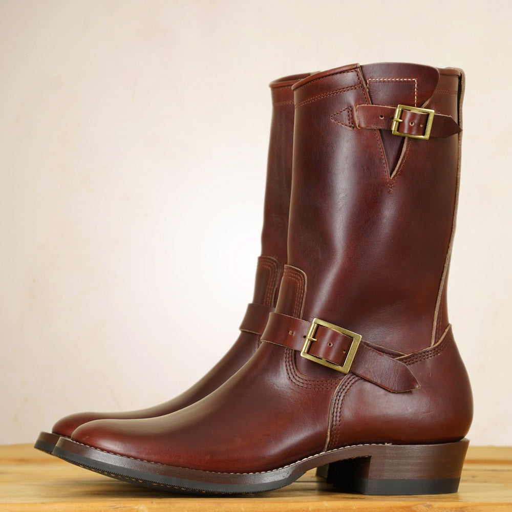 Zerrows Engineer Boots  - Flat Toe Last - Brown CXL