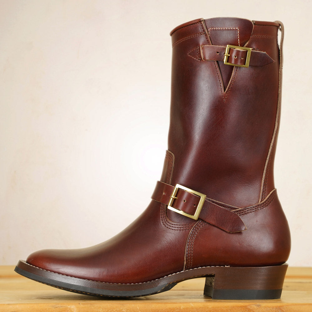 Zerrows Engineer Boots  - Flat Toe Last - Brown CXL