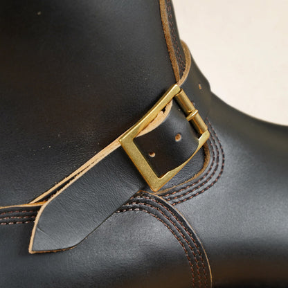 Zerrows Engineer Boots  - Black Tea-Core Latigo