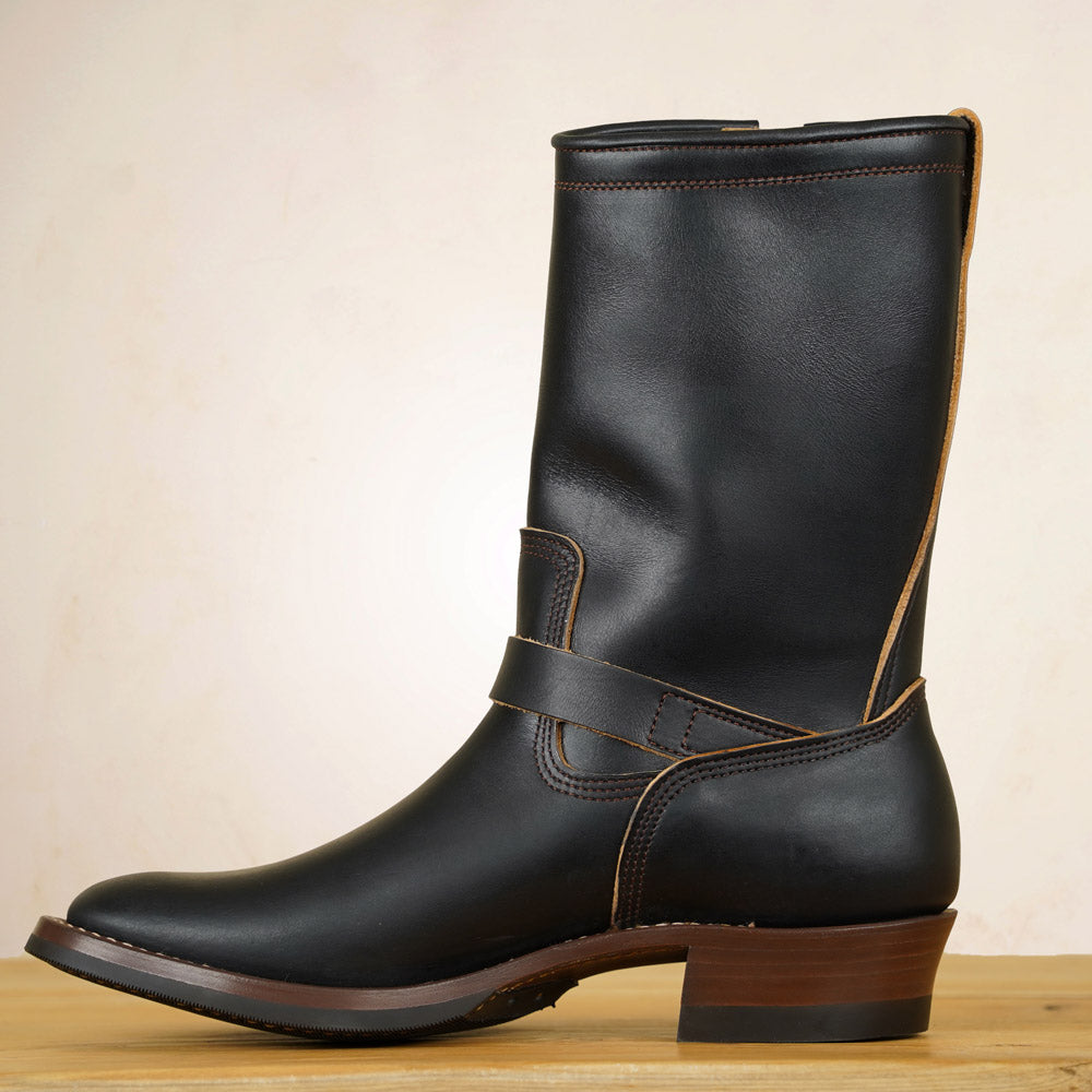 Zerrows Engineer Boots  - Black Tea-Core Latigo