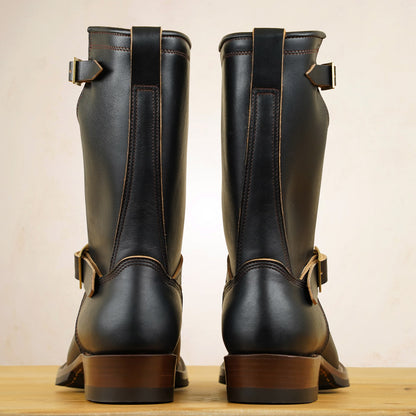 Zerrows Engineer Boots  - Black Tea-Core Latigo