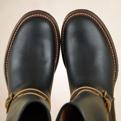 Zerrows Engineer Boots  - Black Tea-Core Latigo