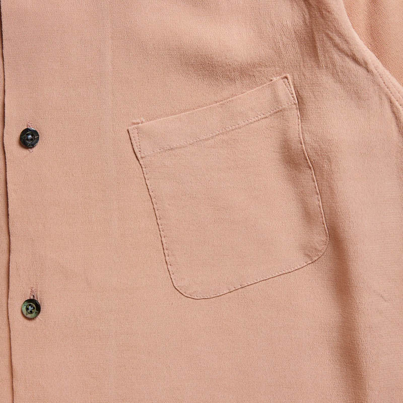 ACVM SS Slant Pocket Rayon Open Collar Shirt - Pink