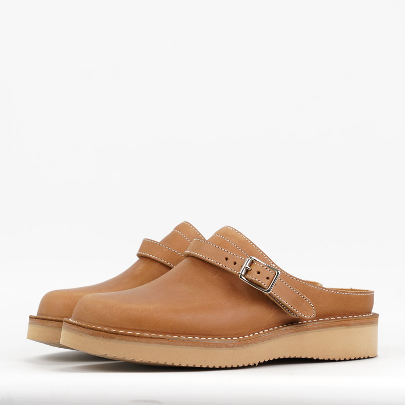 Zerrows Sabot Sandals – Natural Latigo Leather