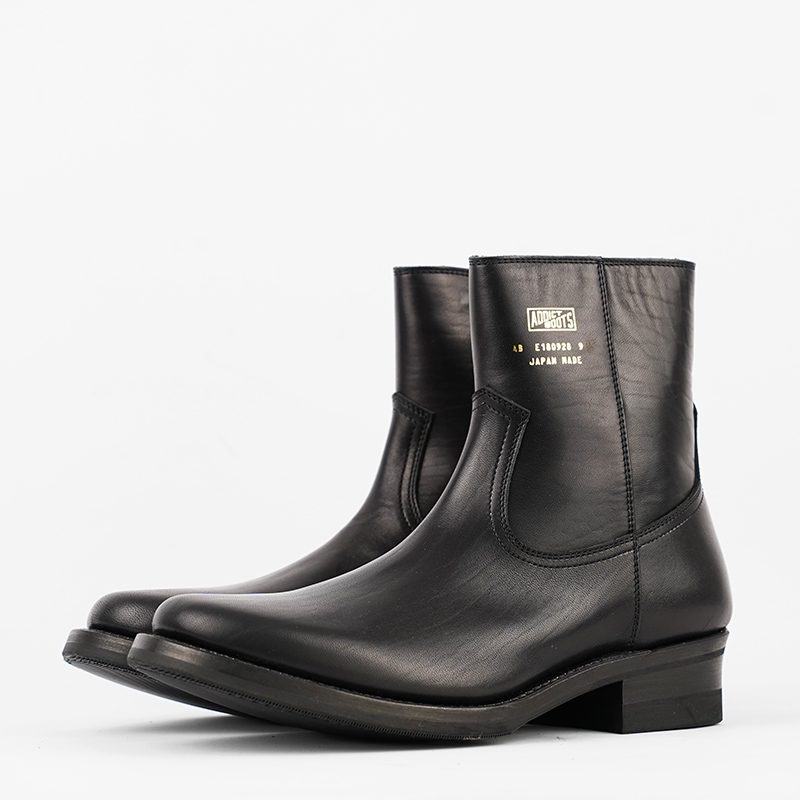Addict Western Zip Boots – Black Horsehide