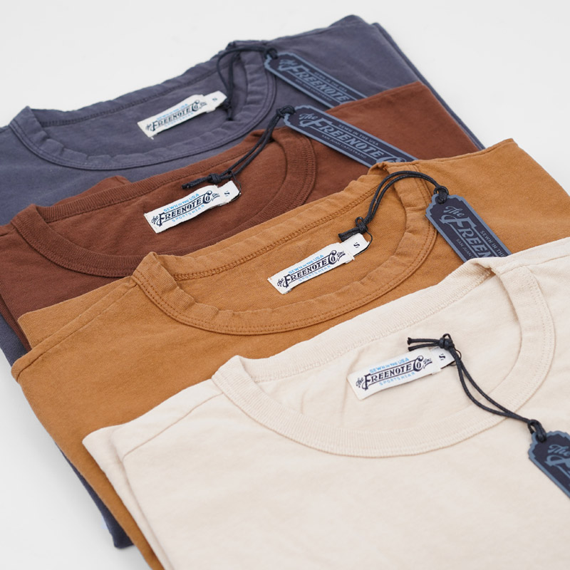 Freenote Cloth 9oz Pocket T-Shirt – Midnight/ Tobacco/ Chocolate