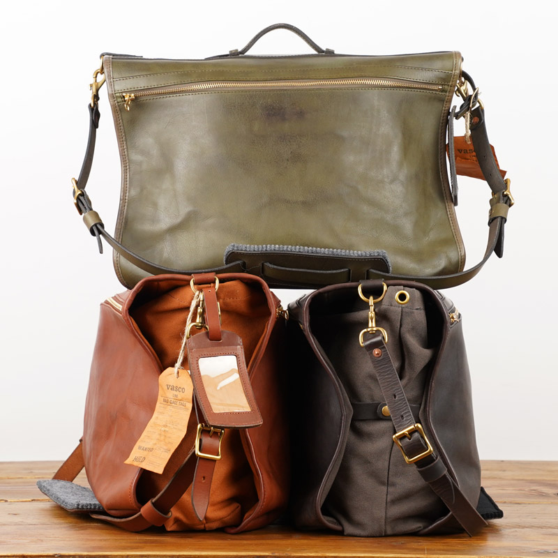 Vasco Leather Wander Pannier Bag Large – Olive/ Camel/ Black