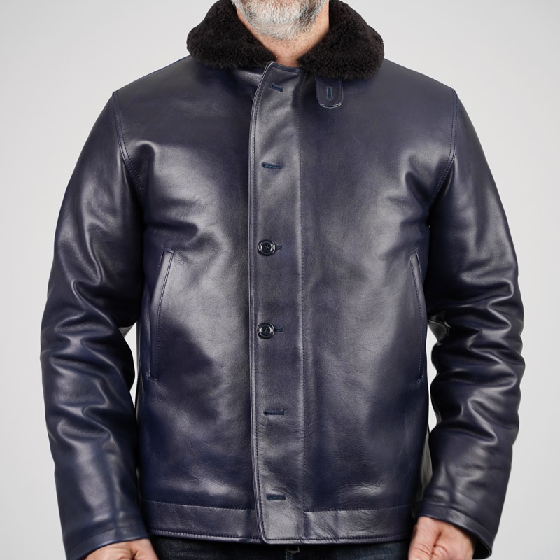 Y’2 Leather IN-1 Deck Jacket – Indigo Horsehide