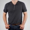 LRH1037 SUPER SLUB TUBE KNIT 4 BUTTONS HENLEY